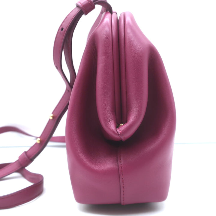 Bottega Veneta Small The Point Triangle Crossbody Bag Magenta Leather