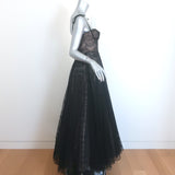 Giambattista Valli Bow-Strap Lace Bustier Gown Black Size 42 NEW