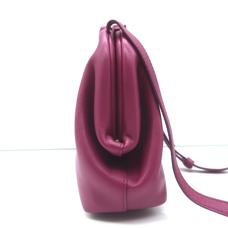 Bottega Veneta Small The Point Triangle Crossbody Bag Magenta Leather