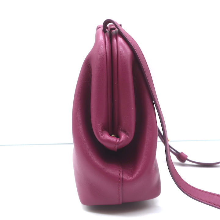 Bottega Veneta Small The Point Triangle Crossbody Bag Magenta Leather