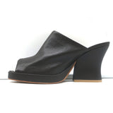 Bottega Veneta Stack Mules Dark Brown Leather Size 38.5 Open Toe Heels NEW