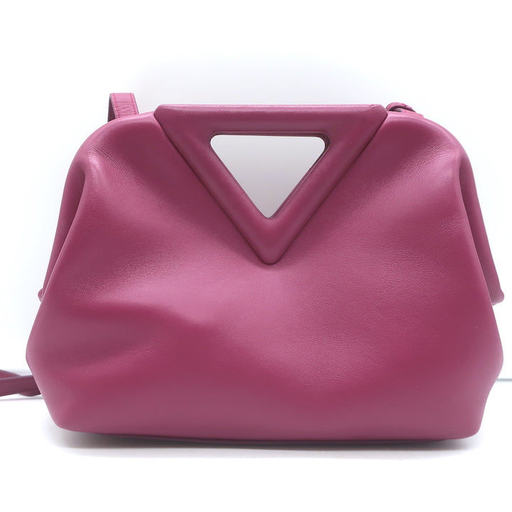 Bottega Veneta Small The Point Triangle Crossbody Bag Magenta Leather