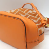 Fendi Mon Tresor FF PVC Mini Bucket Bag Orange Leather Crossbody