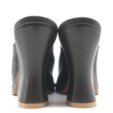 Bottega Veneta Stack Mules Dark Brown Leather Size 38.5 Open Toe Heels NEW