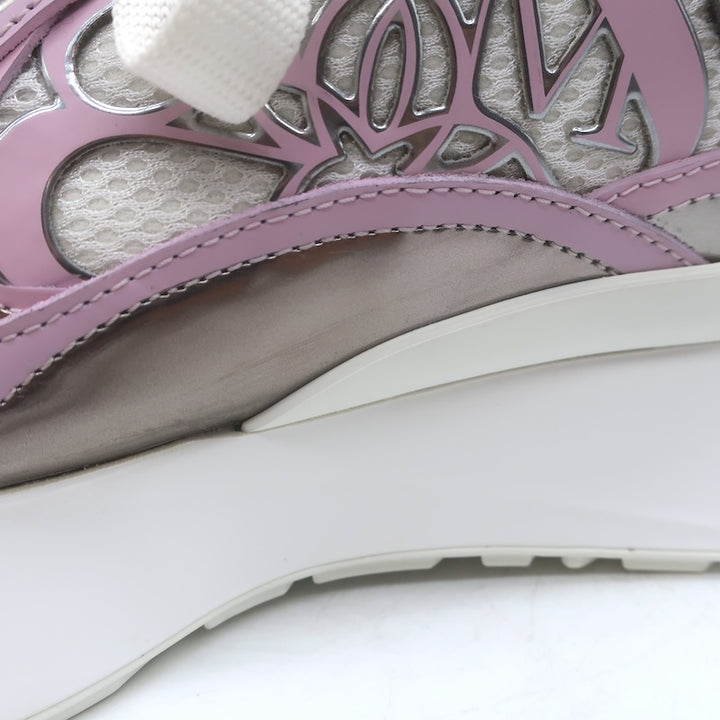 Alexander McQueen Sprint Runner Low-Top Sneakers Pink/Metallic Pewter Size 38