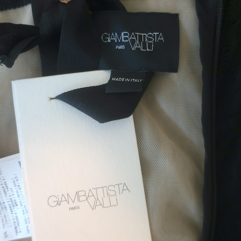 Giambattista Valli Bow-Strap Lace Bustier Gown Black Size 42 NEW