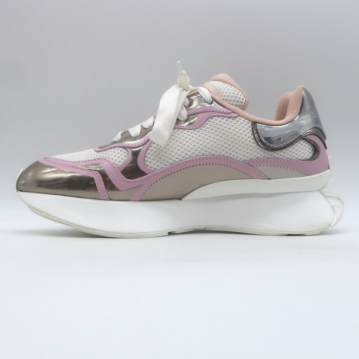 Alexander McQueen Sprint Runner Low-Top Sneakers Pink/Metallic Pewter Size 38