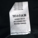 Brogden Leather Button-Front Jacket Black Stretch Cotton Jersey Size 46/Large