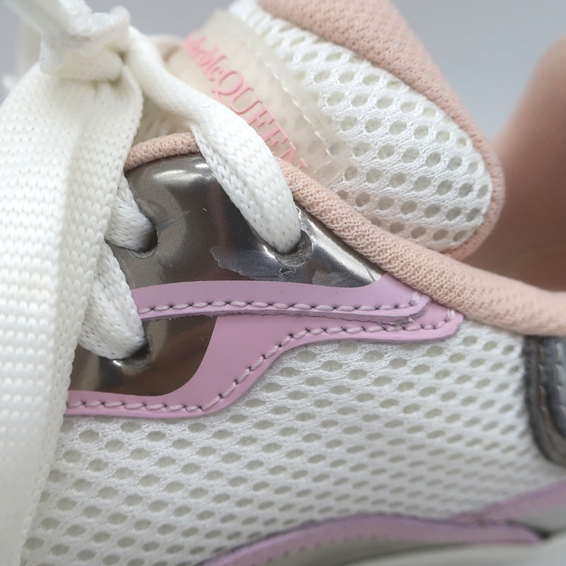 Alexander McQueen Sprint Runner Low-Top Sneakers Pink/Metallic Pewter Size 38
