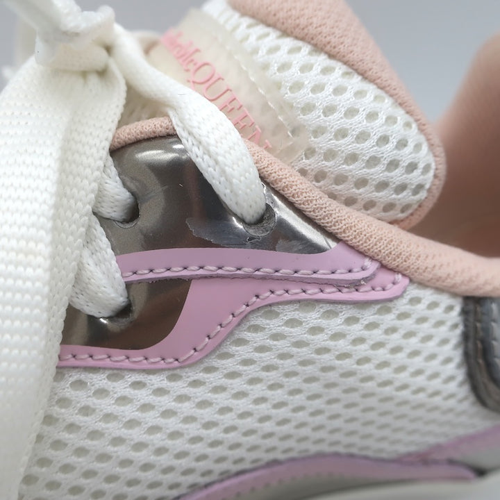 Alexander McQueen Sprint Runner Low-Top Sneakers Pink/Metallic Pewter Size 38