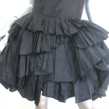 Oscar de la Renta Strapless Ruffled Taffeta Mini Dress Black Silk Size 6 NEW