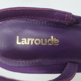 Larroude Annie Slingback Sandals Purple Satin Size 7.5 Open Toe Heels NEW