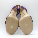 Larroude Annie Slingback Sandals Purple Satin Size 7.5 Open Toe Heels NEW
