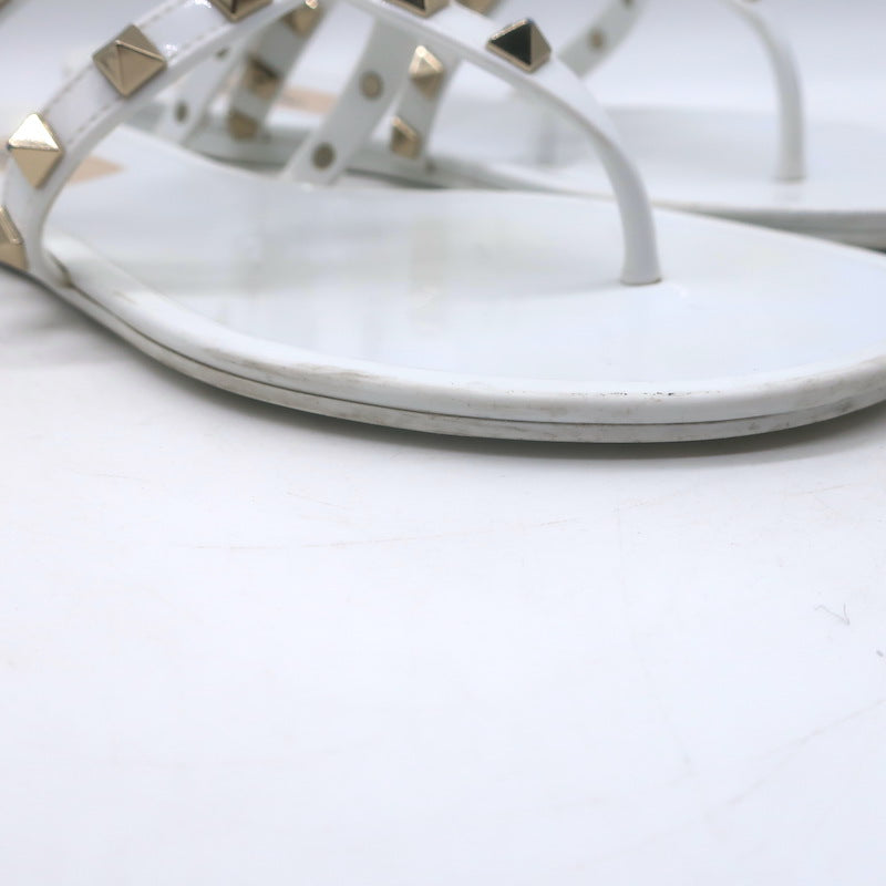Valentino Rockstud Jelly Sandals White/Gold Size 38