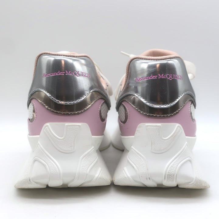 Alexander McQueen Sprint Runner Low-Top Sneakers Pink/Metallic Pewter Size 38