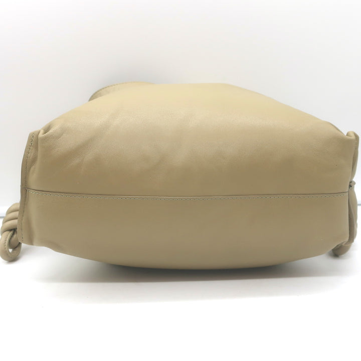 Loewe Flamenco Puffer Clutch Shoulder Bag Clay Leather NEW