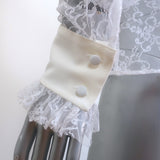 Magda Butrym Aveiro Ruffled Lace Shirt White Size 38 Long Sleeve Top