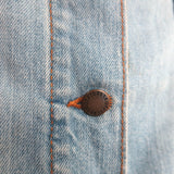 Retrofete Ada Puff Sleeve Denim Jacket Stonewash Blue Size Medium