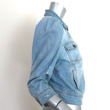 Retrofete Ada Puff Sleeve Denim Jacket Stonewash Blue Size Medium