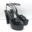Saint Laurent Jodie Platform Ankle Strap Sandals Black Patent Leather Size 39