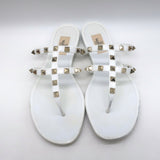 Valentino Rockstud Jelly Sandals White/Gold Size 38