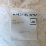 Magda Butrym Aveiro Ruffled Lace Shirt White Size 38 Long Sleeve Top