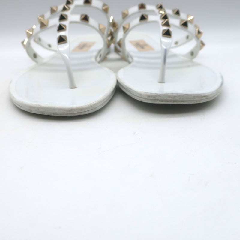 Valentino Rockstud Jelly Sandals White/Gold Size 38