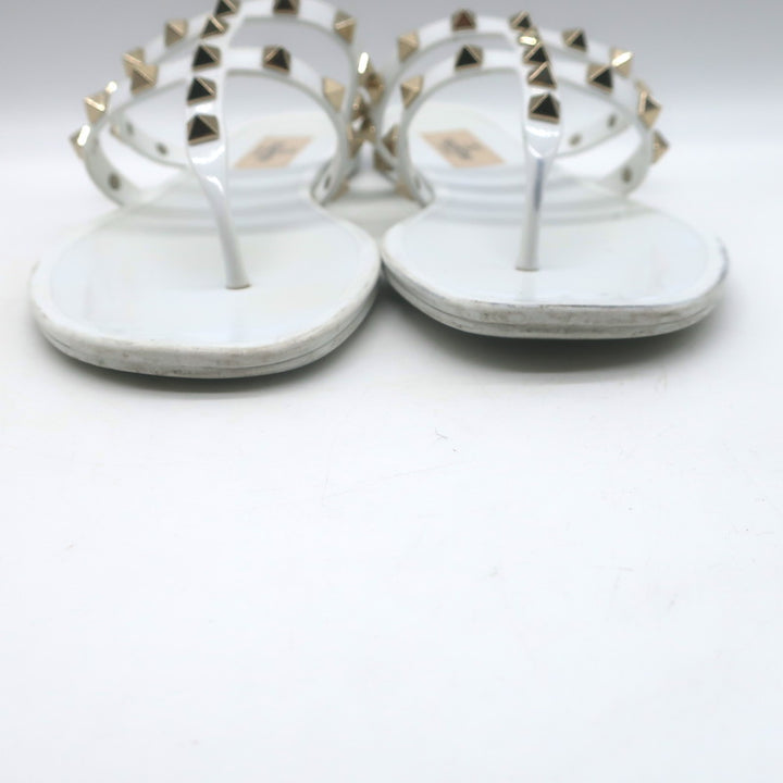 Valentino Rockstud Jelly Sandals White/Gold Size 38