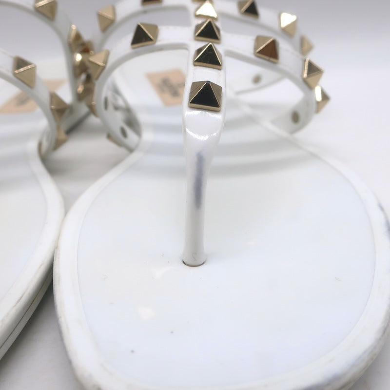 Valentino Rockstud Jelly Sandals White/Gold Size 38