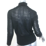 Alberta Ferretti Ruffled Lace-Front Turtleneck Sweater Black Size US 6