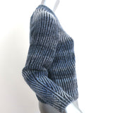 NAADAM Crewneck Raglan Sweater Blue Space Dye Ribbed Knit Size Small