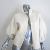 Max Mara Smirne Puff Sleeve Jacket Cream Wool Size 8