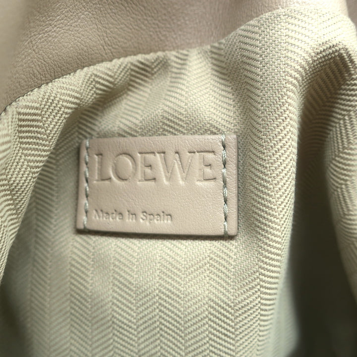 Loewe Flamenco Puffer Clutch Shoulder Bag Clay Leather NEW
