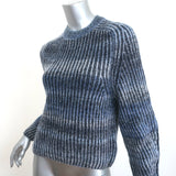 NAADAM Crewneck Raglan Sweater Blue Space Dye Ribbed Knit Size Small