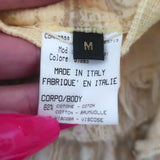 Vintage Roberto Cavalli Ruffle-Front Jacket Yellow Cotton-Blend Size Medium