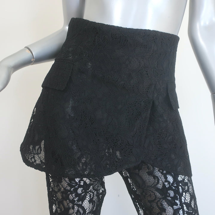 A.W.A.K.E. MODE Basque Layered Lace Flared Pants Black Size 34 NEW
