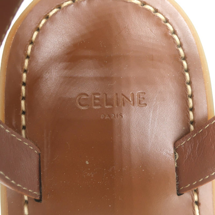 Celine Clea Triomphe Chunky Gladiator Sandals Gold Metallic Leather Size 41