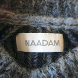 NAADAM Crewneck Raglan Sweater Blue Space Dye Ribbed Knit Size Small