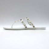 Valentino Rockstud Jelly Sandals White/Gold Size 38