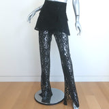 A.W.A.K.E. MODE Basque Layered Lace Flared Pants Black Size 34 NEW