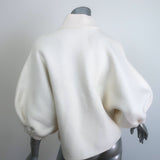 Max Mara Smirne Puff Sleeve Jacket Cream Wool Size 8