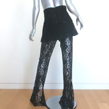 A.W.A.K.E. MODE Basque Layered Lace Flared Pants Black Size 34 NEW