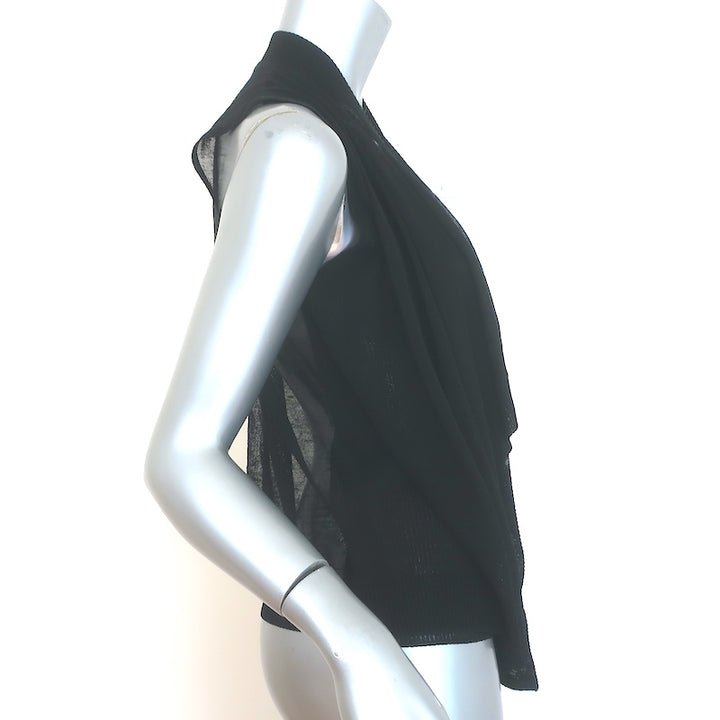 Givenchy Draped-Front Tank Top Black Knit Size Medium