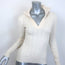 Ralph Lauren Black Label Cable Knit Cashmere Collared Sweater Cream Size Small