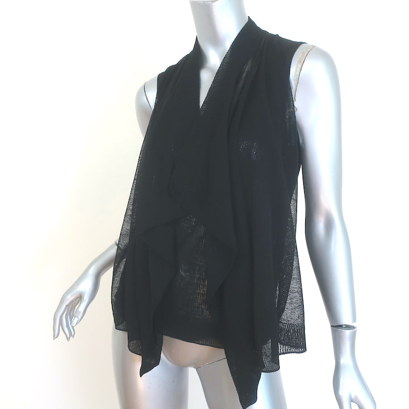 Givenchy Draped-Front Tank Top Black Knit Size Medium