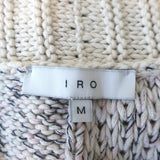 IRO Cardigan Yolane Cream/Light Pink Cotton Knit Size Medium Open Front Sweater