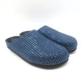 Sandro Elypsee Rhinestone-Embellished Clog Mules Blue Suede Size 41 NEW