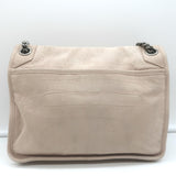 Saint Laurent Niki Medium Croc-Embossed Shoulder Bag Taupe Nubuck