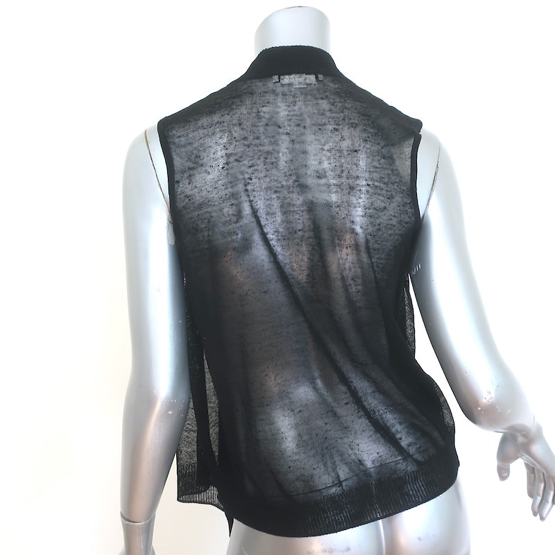 Givenchy Draped-Front Tank Top Black Knit Size Medium