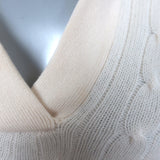 Ralph Lauren Black Label Cable Knit Cashmere Collared Sweater Cream Size Small